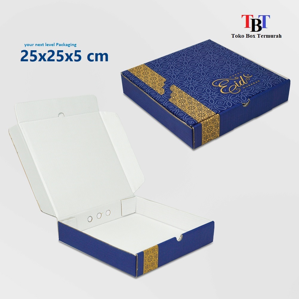 

Box 25x25x5 cm (KuKer Toples 250gr isi 4) Seri Mubarak/Kardus/Karton/Kue Kering/hampers/idul fitri/eid mubarak