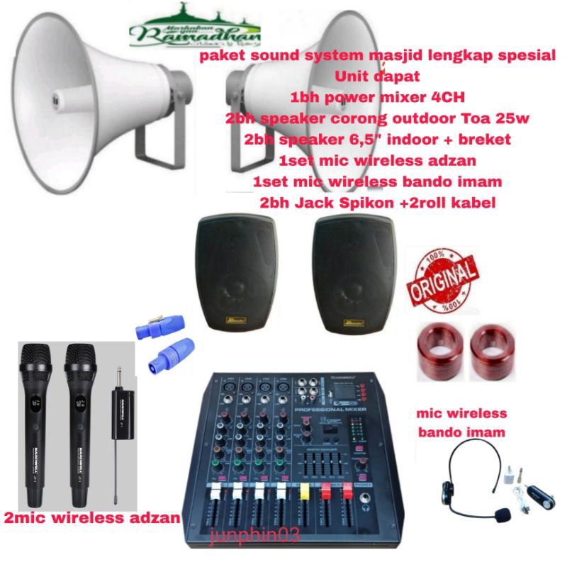 paket sound system masjid corong Toa outdoor speaker indoor lengkap