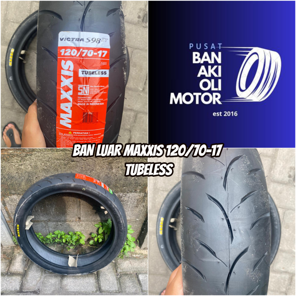 BAN LUAR MOTOR RING 17 MAXXIS 120/70-17 TUBLESS || BAN LUAR BELAKANG VIXION, NINJA 250, CBR MAXXIS 1