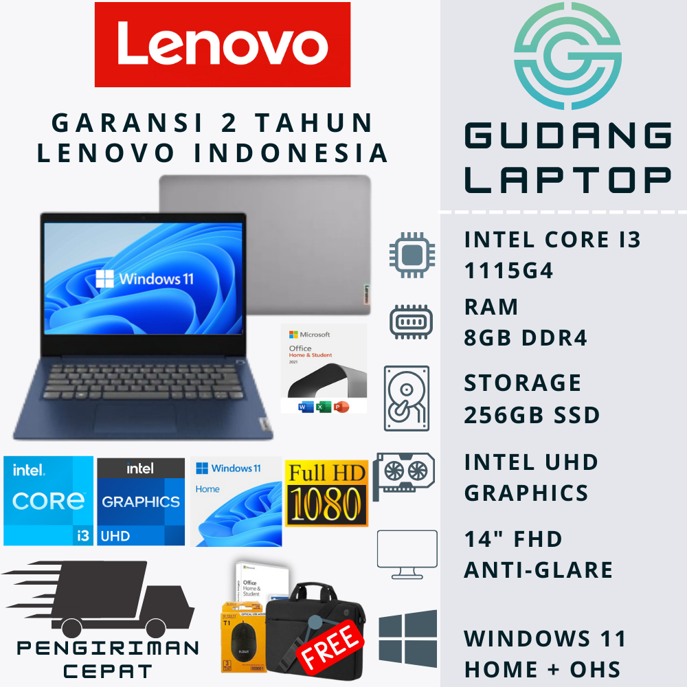 Laptop Lenovo Ideapad Slim 3i 14 Core i3 1115G4 8GB RAM 512GB SSD FHD Windows 11