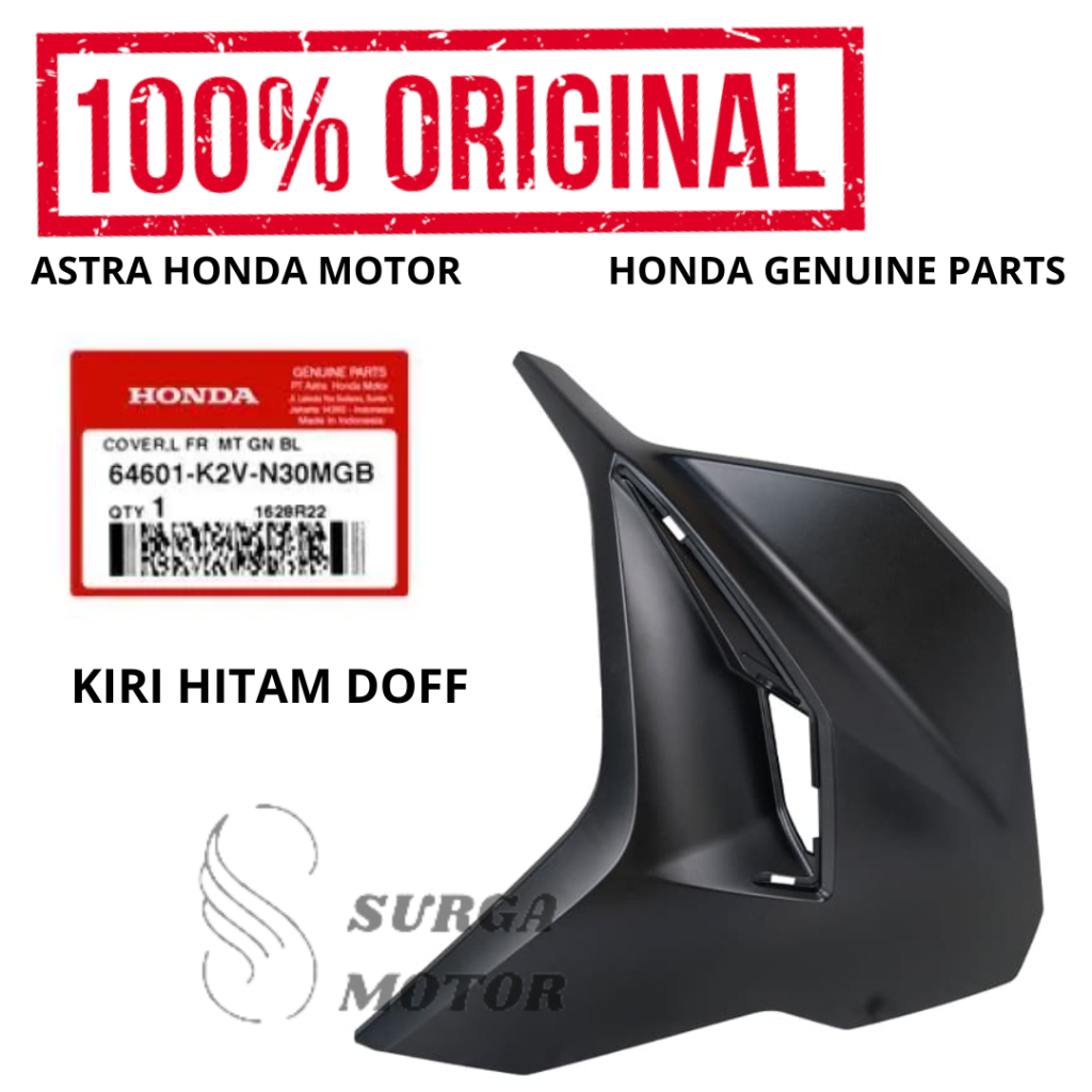 Cover Sayap Depan KIRI Hitam Doff Dof  Vario 125 eSP K2V   64601-K2V-N30MGB Kover Left Front Black D