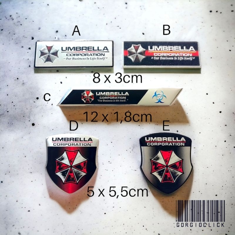 Emblem Sticker Aluminium 3D Resident Evil Umbrella Corporation