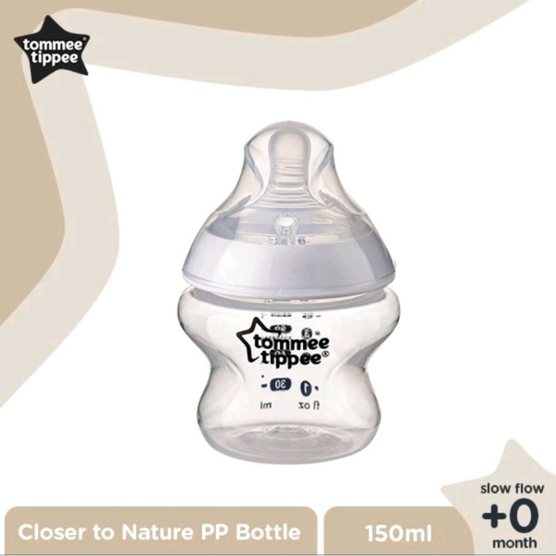 Tommee Tippee Close to Nature Clear 150ml PP Bottle 150ml Botol Susu Bayi - 1pc