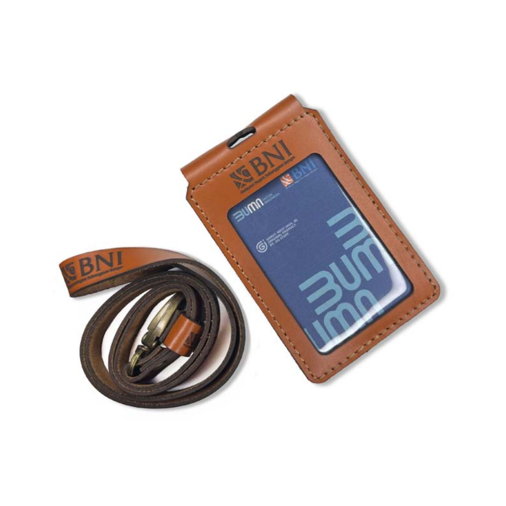 

ID card Name tag holder kulit sapi asli name tag lanyard tali id holder kostum cetak nama & logo