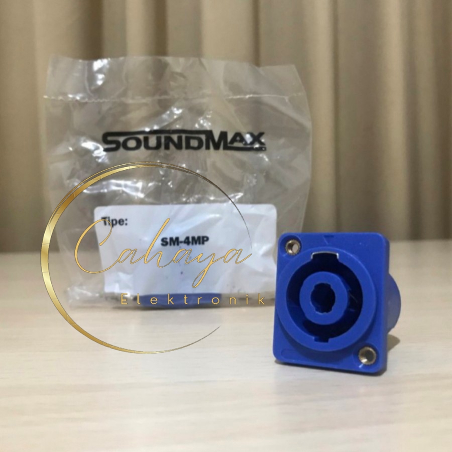 SOCKET SOKET SPEAKON SPEAKER SPIKON FEMALE 4 PIN KOTAK BAUT SOUNDMAX SM-4MP ORIGINAL IMPORT ASLI