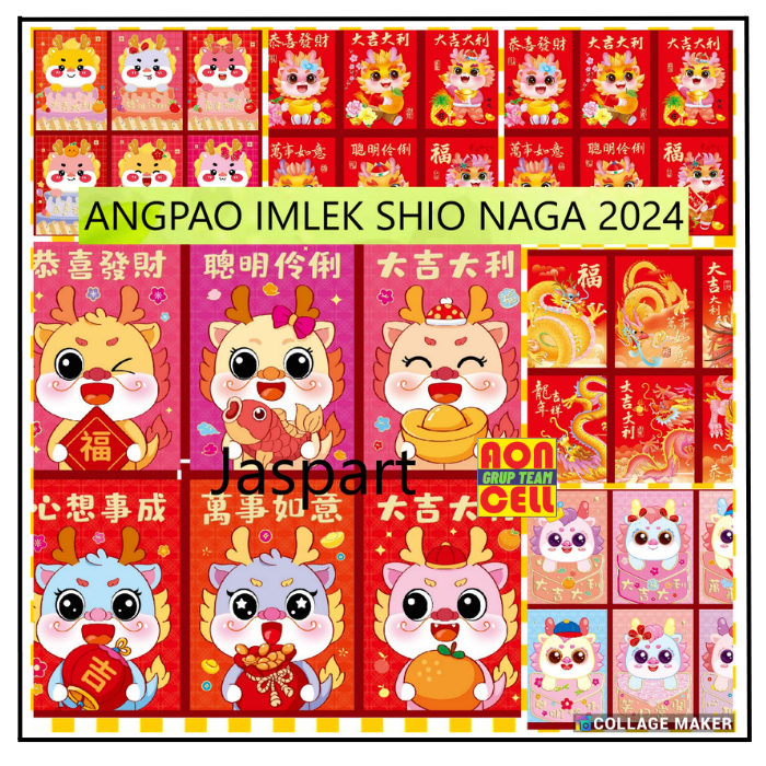 

AMPLOP ANGPAU ANGPAO IMLEK SHIO NAGA 2024 HONG BAO FUNG PAU ISI 6 MIX