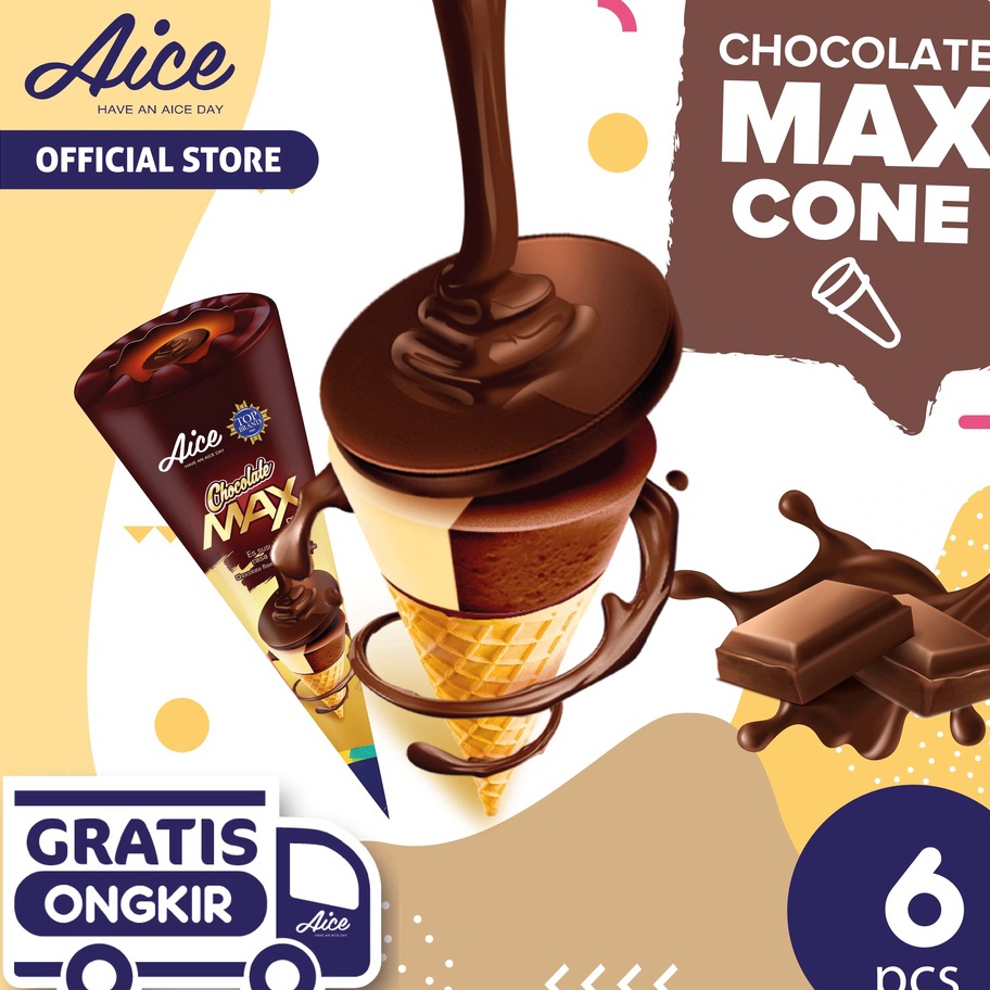MDDD5984 77 AICE Ice Cream Chocolate Max Cone isi 6 pcs eskrim