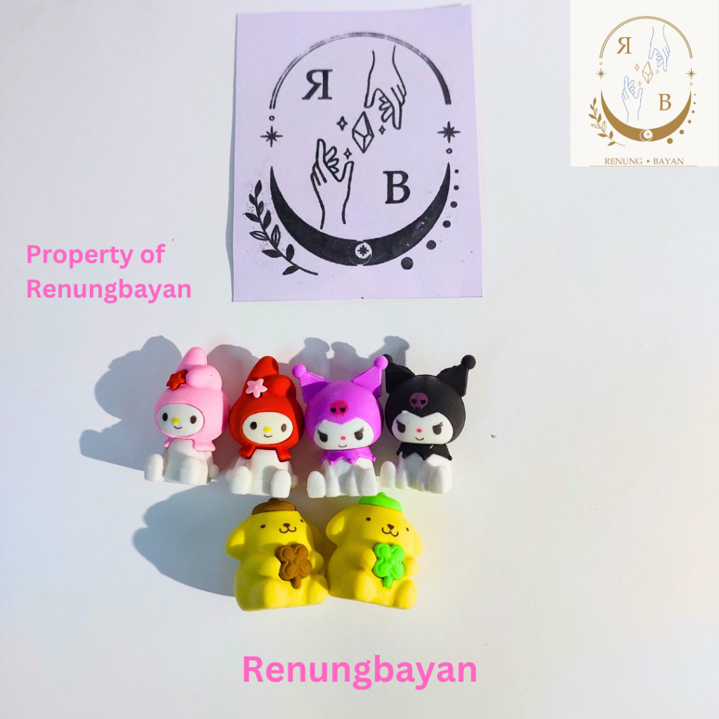 

[RENUNGBAYAN] PENGHAPUS PREMIUM KARAKTER LUCU SANRIO kuromi, pompompurin, melody (Hasil hapusan tidak merusak kertas)