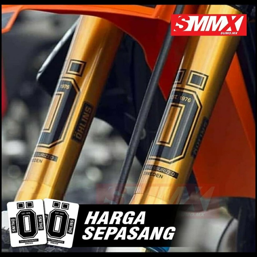 Sticker stiker shock teleskopik, USD OHLINS GAS PRESSURIZED