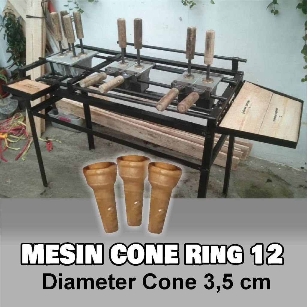 Mesin Cone Es Krim Ring 12 Diameter 3,5 cm Bawah Tumpul Mesin Krupuk Es Krim Contong