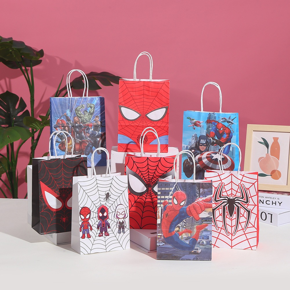 

Paperbag SUPERHERO goodie bag ultah anak cute / tempat snack hadiah Superheroes 15x8x21cm