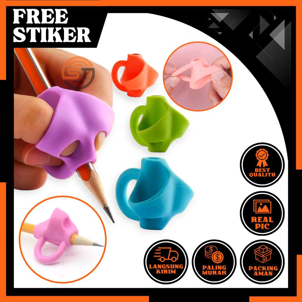 

1PCS Pensil Grip Alat Bantu Tulis Anak Pegang Pencil Karet Peralatan Sekolah Writing Holder Belajar Menulis A232