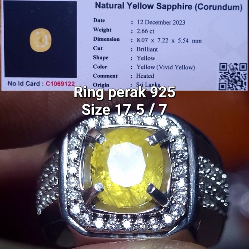 Natural vivid yellow sapphire ceylon safir srilanka yakut kuning