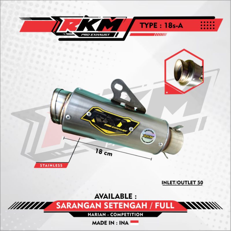 Silincer Only/ Selencer/Silencer Knalpot p18 // ORIGINAL RKM PRO EXHAUST