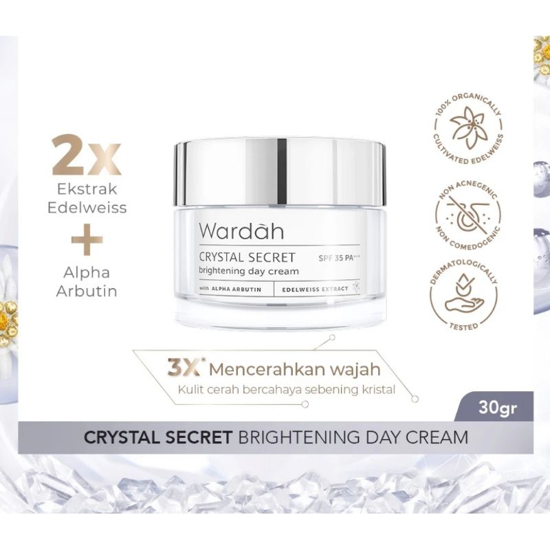 Wardah  Crystal Secret Brightening  Day cream With Alpha Arbutin