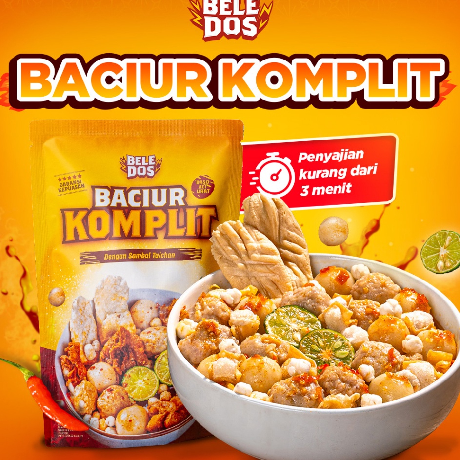 

HGRL4875 TERBARU Beledos Baciur Komplit 16 Gram dengan Sambal Taichan