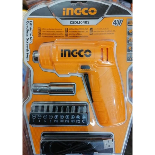 Mesin Obeng Tanpa Kabel INGCO Set Baterai Lithium Ion 4V CSDLI0402 Limited