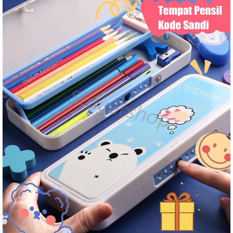 

Laris Kotak Tempat Tepak Pensil Anak Kode Laki Laki Perempuan 2 Layer NQ
