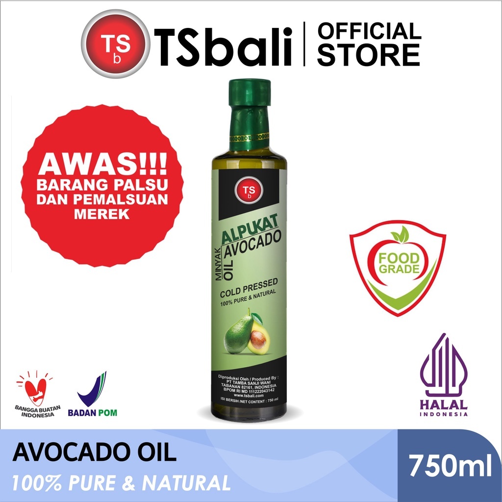 

TSb - Minyak Alpukat Avocado Oil TSBali 100% Murni & Alami 1000ml & 750ml Cold Pressed Refined Food Grade