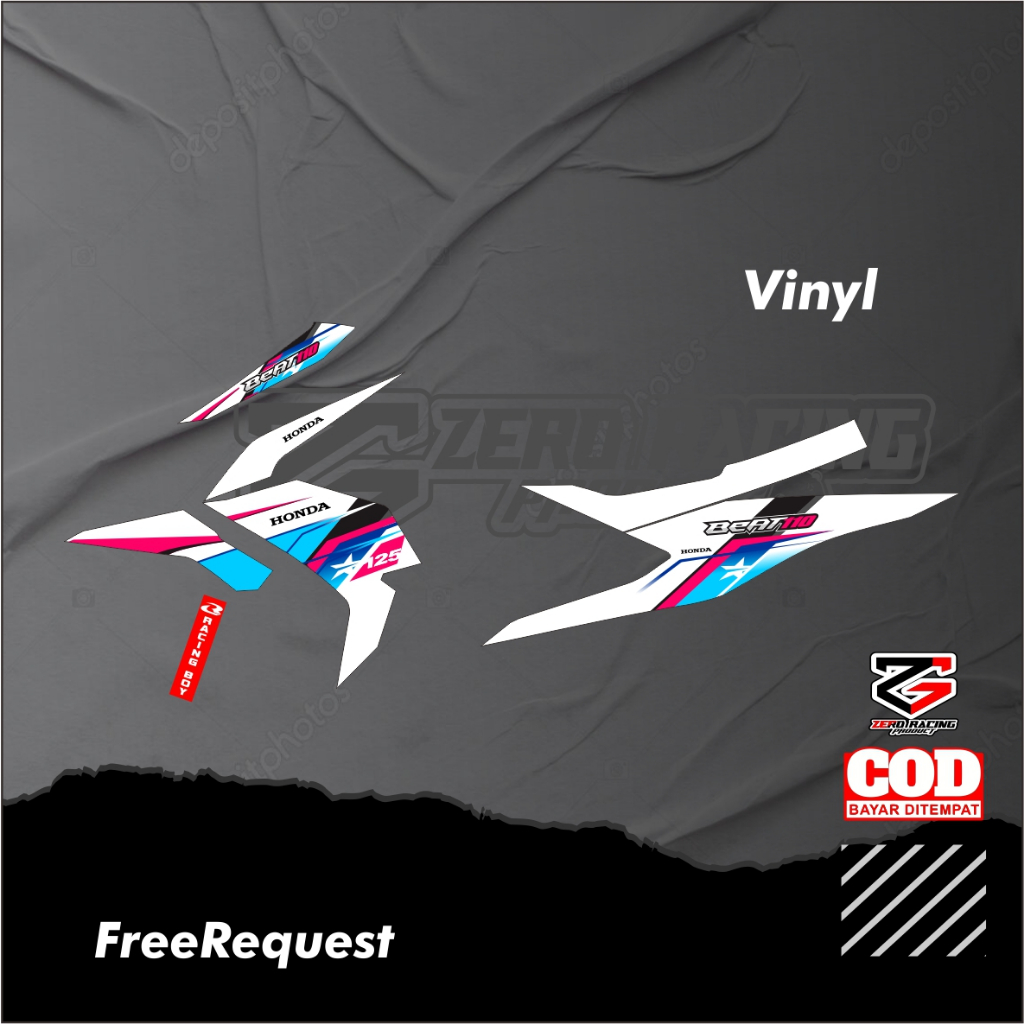 Striping Sticker Motor Honda Beat Deluxe Bebas Request nama nmr desain terbaik termurah