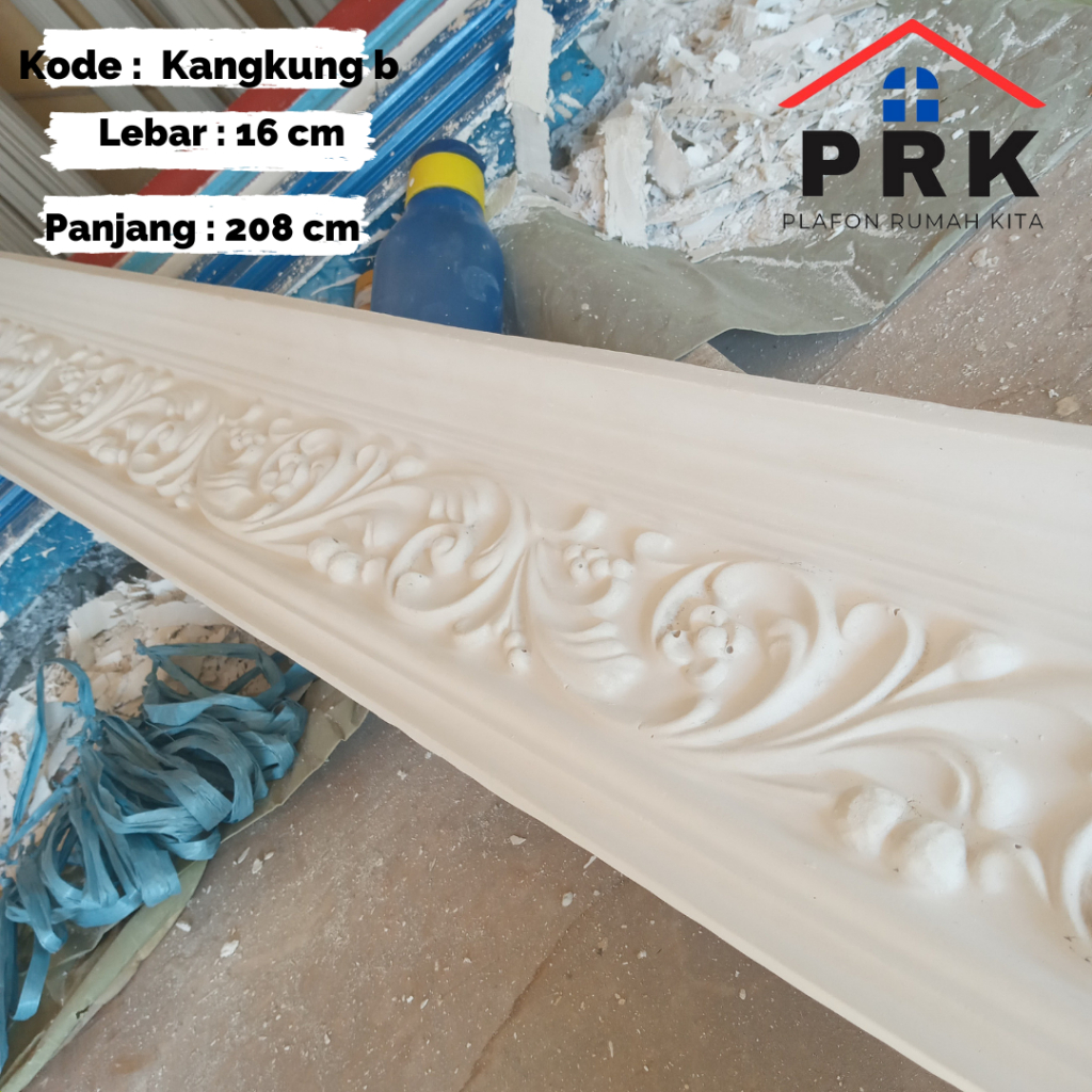 Lis List Gypsum Gipsum Motif Kangkung besar lebar 16cm Plafon ornament dekoratif untuk Interior Plaf