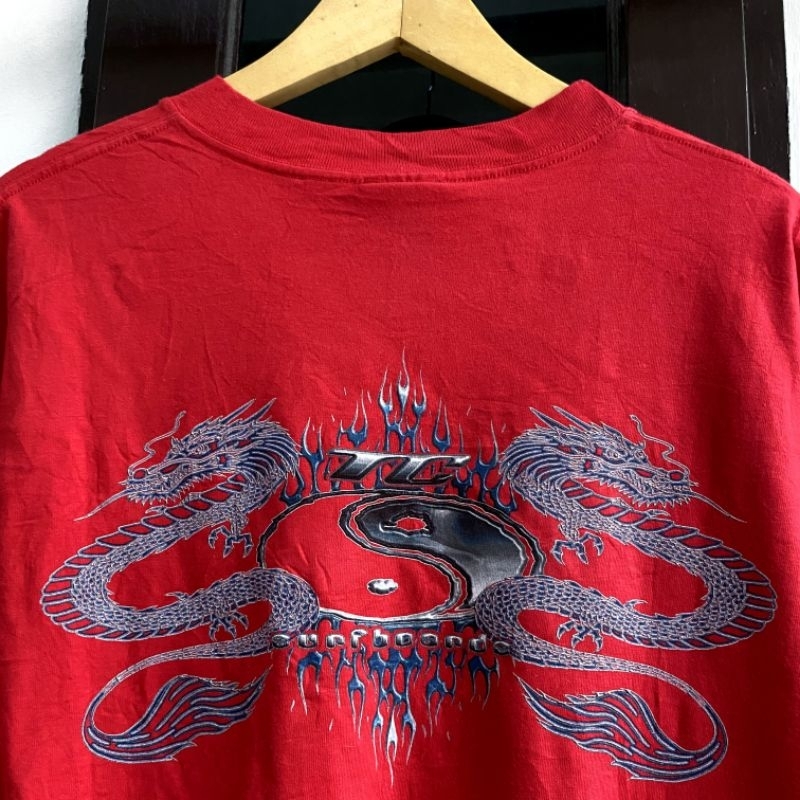 Vintage Rare T&C Surfboards Dragon Center Logo Backhit Kaos Hawaii