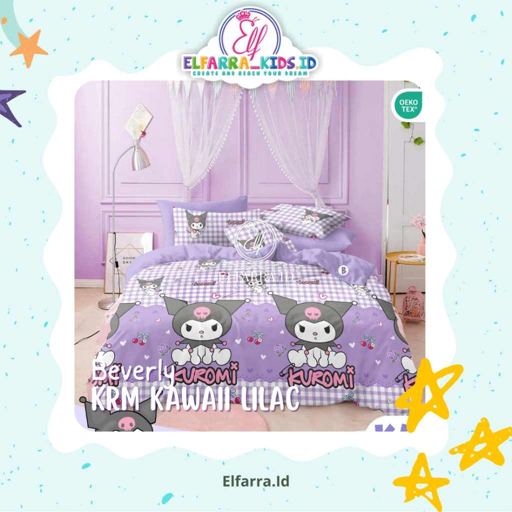 Elfarra.id | Set Bedcover | Sprei, Selimut Katun CVC  ORIGINAL Grade A | Kawaii