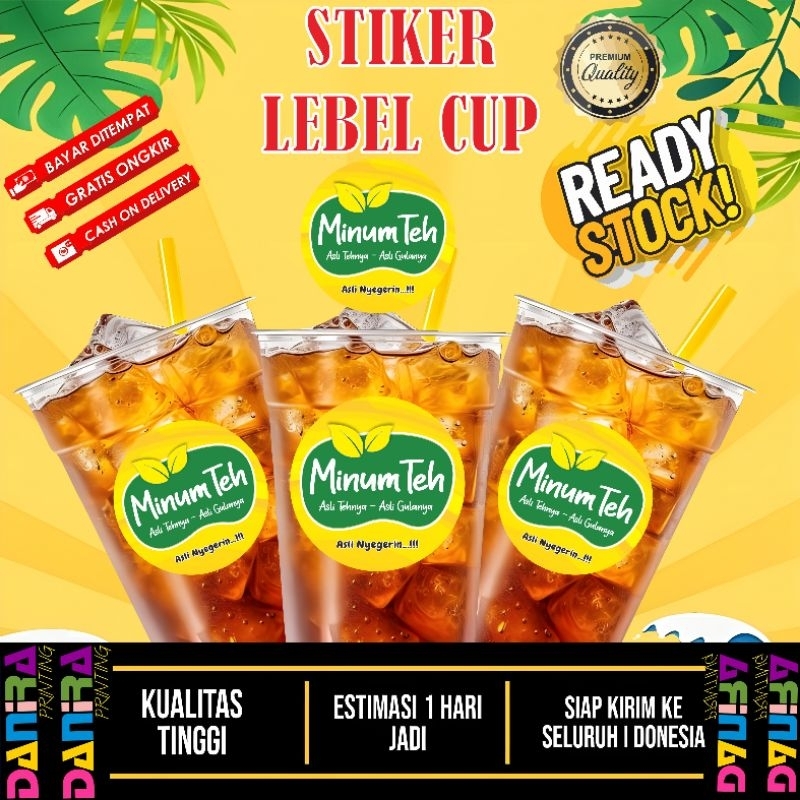 

Stiker Minuman Teh bulat isi 50 pcs sudah di potong