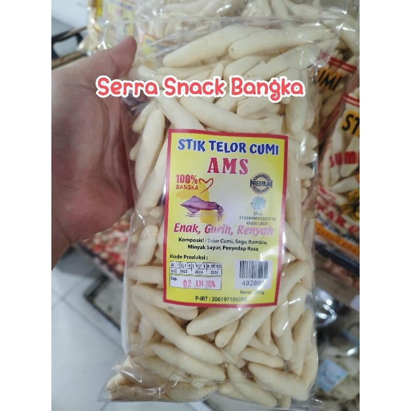 

Stik Telur Cumi AMS 250gr - cemilan khas bangka - snack bangka