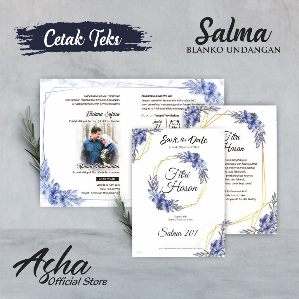 UNDANGAN PERNIKAHAN BLANKO SIMPLE - UNDANGAN NIKAH BLANKO SALMA ALL SERIES - FREE DESIGN