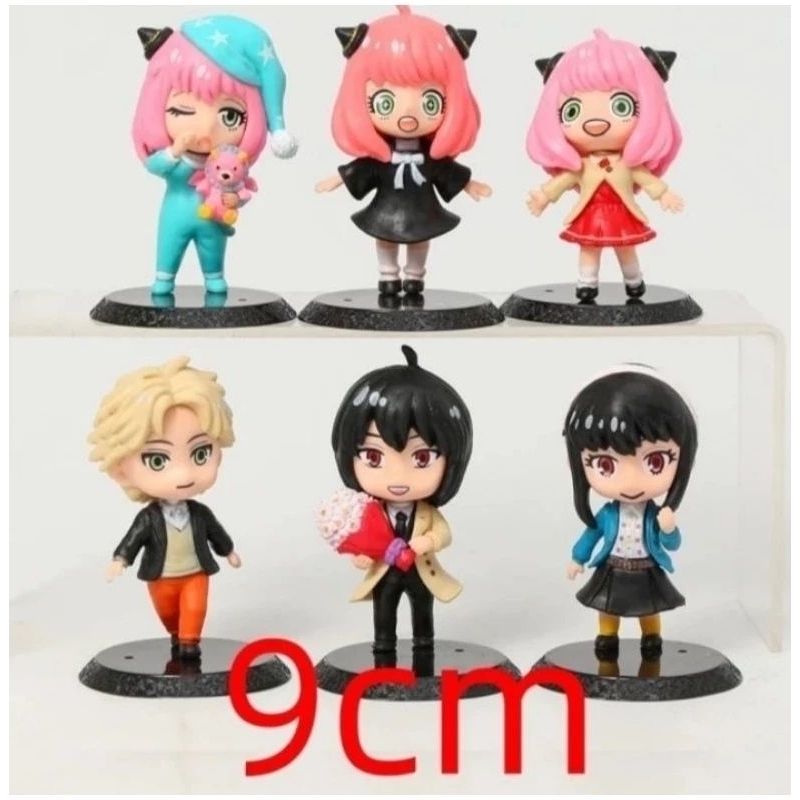 Miniatur Action Figure SPY X Family Set - 6 Pcs Topper Kue Cake