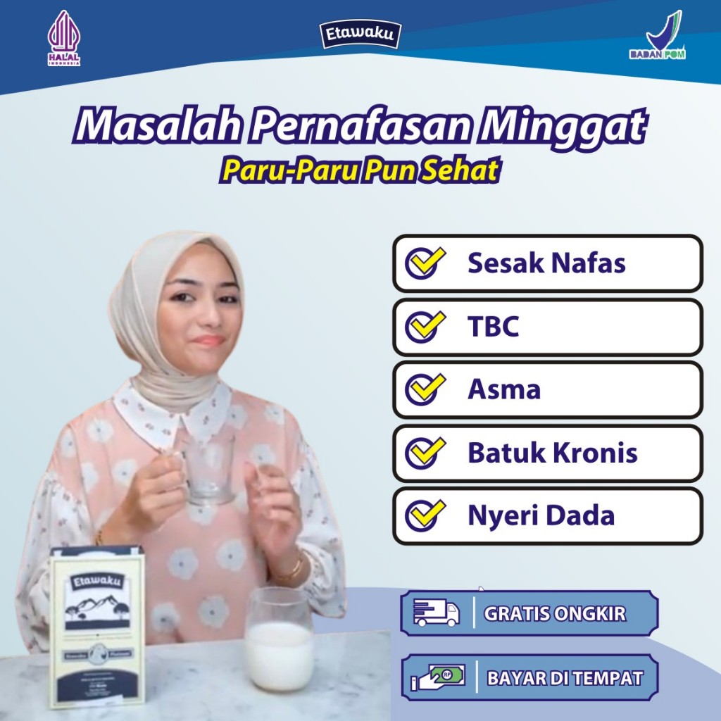 

ETAWAKU PLATINUM - Susu Kesehatan Mengatasi Masalah Pernafasan Seperti Asma, Sesak Nafas, Batuk kronis, Nyeri Dada, TBC Susu Pembersih Paru-Paru no 1 di Indonesia Susu Kambing Etawa Original Rendah Gula Tanpa Pengawet