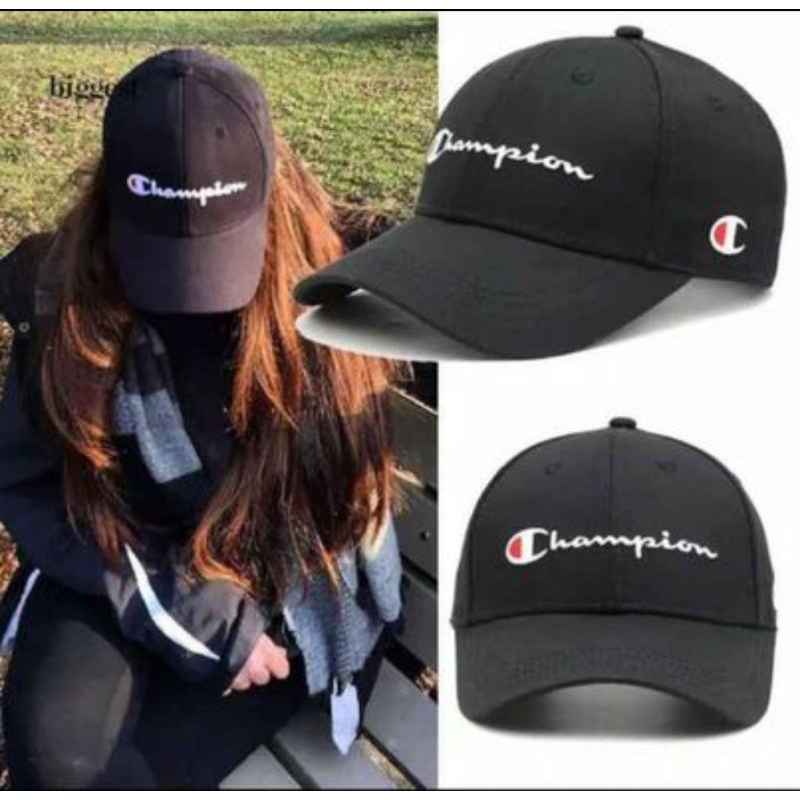 Topi Champion script Logo Original