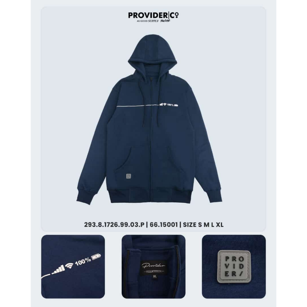 Provider Jaket Ziphood - Full Navy