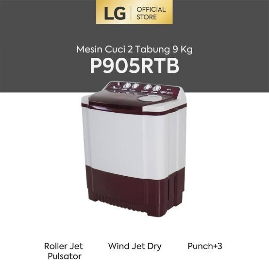 LG P9050RTB Mesin Cuci 2 Tabung 9 kg P9050 RTB P9050