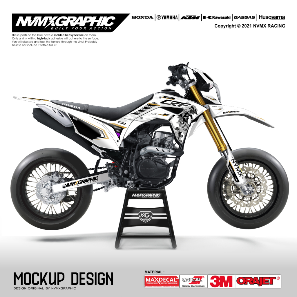 Decal  CRF 150 Hitam Putih CUSTOM