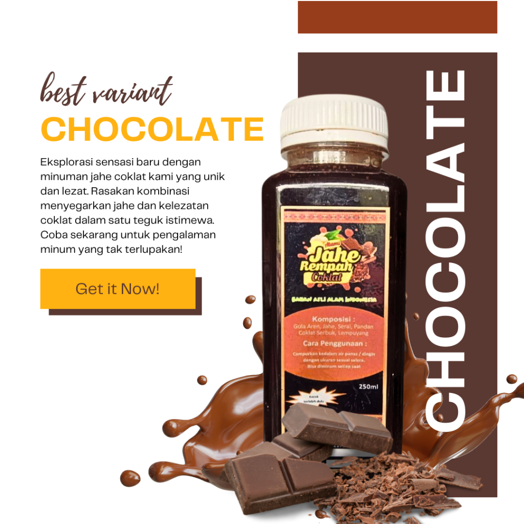 

WEDANG REMPAH JAHE rasa coklat
