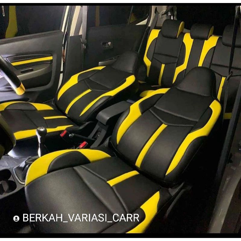 SARUNG JOK MOBIL CALYA SIGRA FULL 3 BARIS KULIT SINTETIS