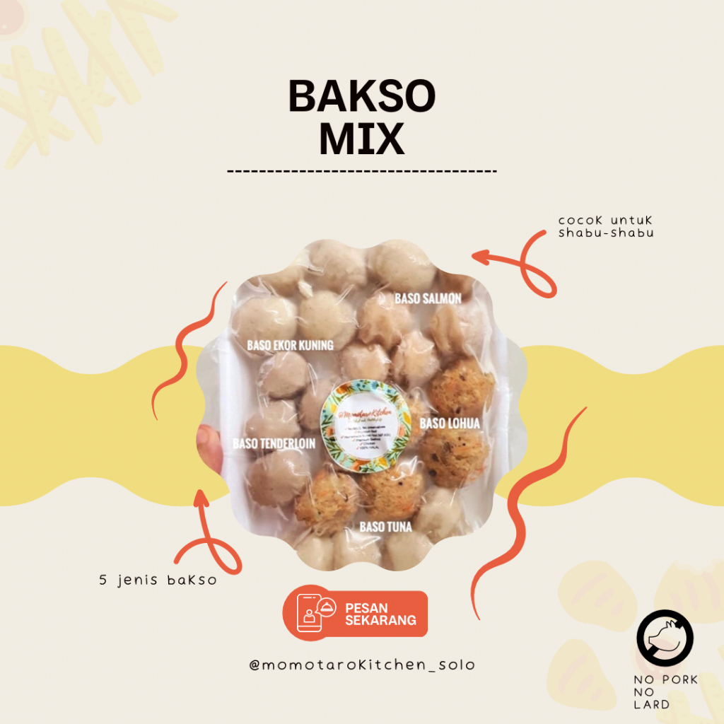 

Bakso Mix / Bakso Ikan Campur / Bento / Homemade / Non Msg Non Pengawet / Momotaro Kitchen