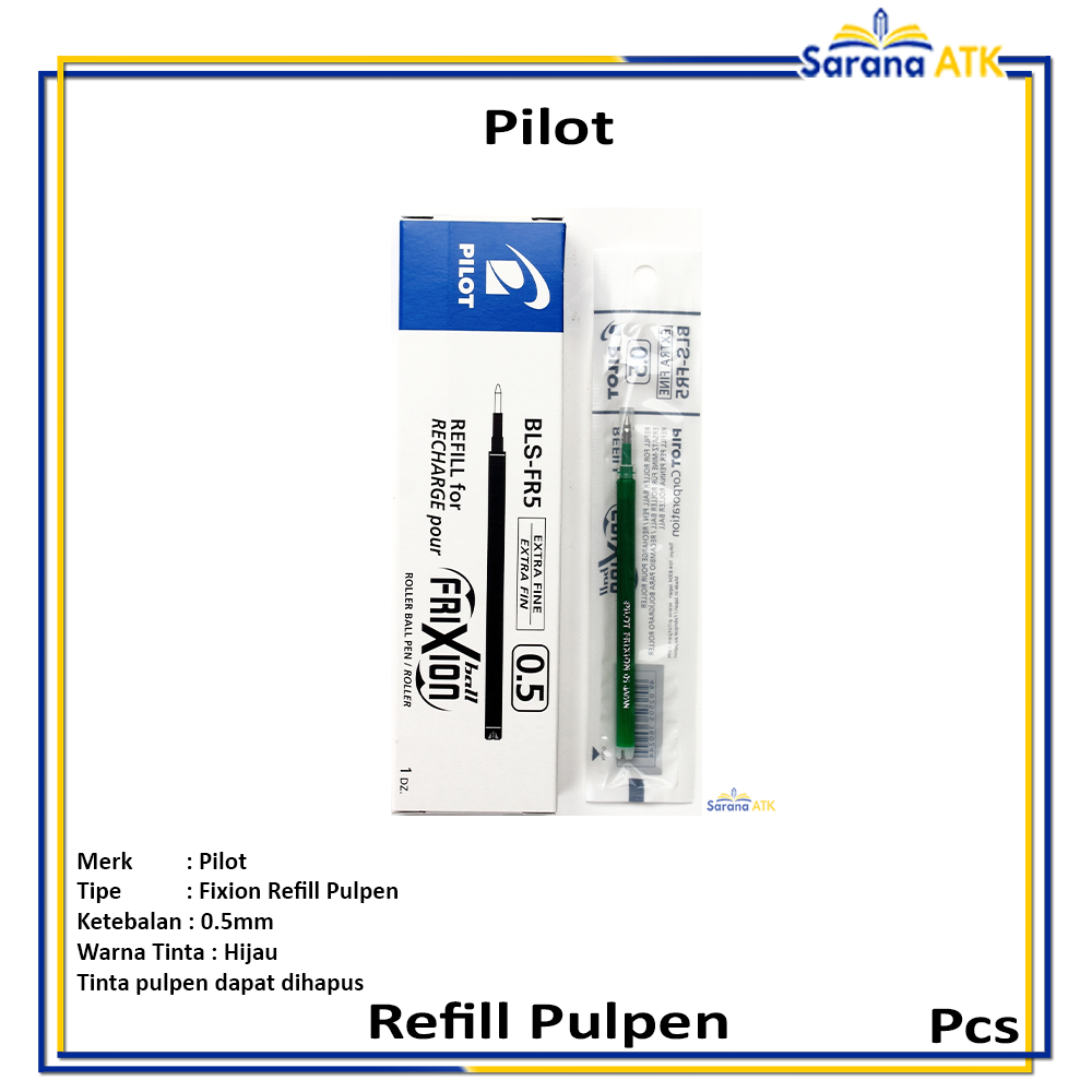 

Pilot - Frixion Refill Isi Pulpen Pilot 0,5 Hijau - Pcs