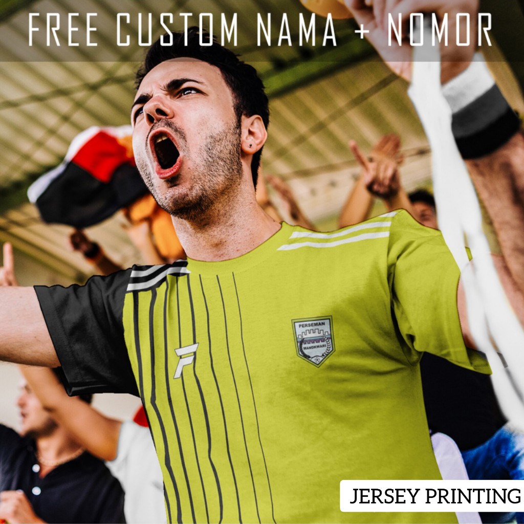 Kaos Bola Jersey Perseman Manokwari Klub Strip Garis Baju Custom Nama dan Nomor Punggung - 167