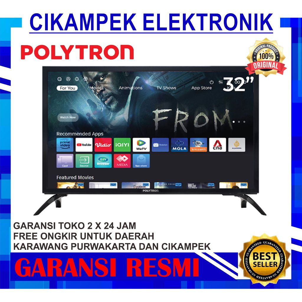 TV LED POLYTRON PLD 32CV1869 SMART TV 32 INCH DIGITAL TERBARU