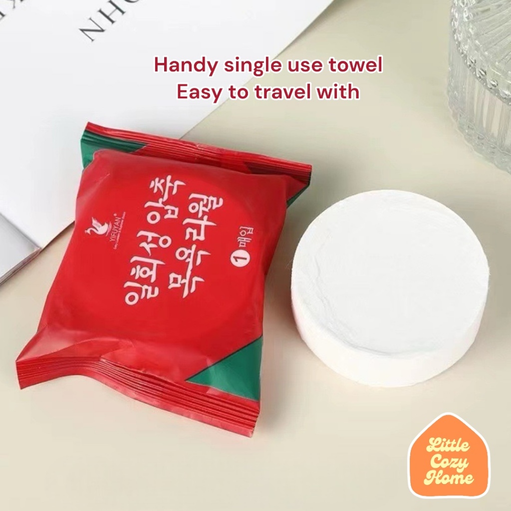 Korean Disposable Travel Towel Handuk Mandi Muka / Sekali Pakai Tablet Mini Kompress Tissue Handuk Portable / Ukuran Besar Lap Mengembang Ukuran 70 140 cm Compressed