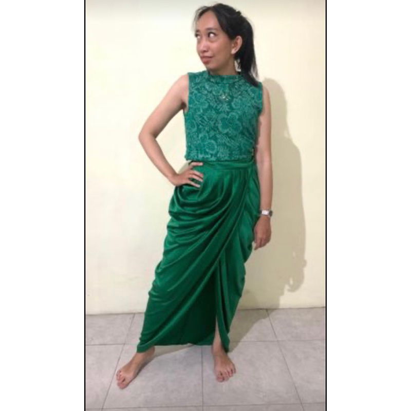 longdress wanita satin brukat