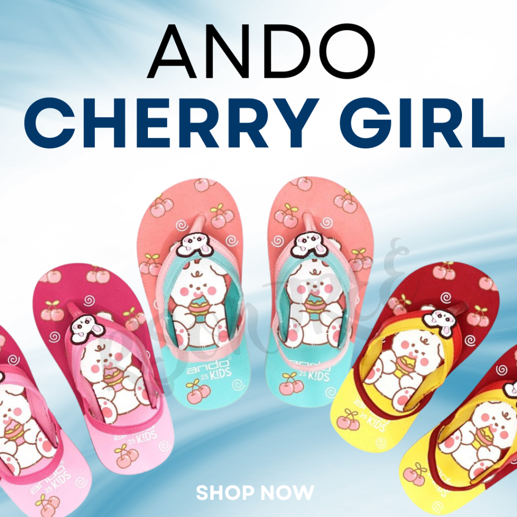 Ando Sandal Jepit Anak Perempuan Ando Sandal Anak Ando CHERRY GIRLS Sandal Jepit Anak Cewek Cherry G