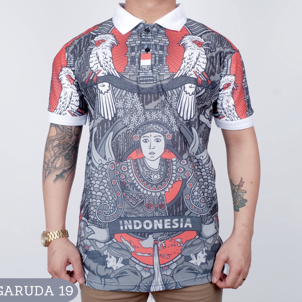 ART L74T VISTULA Kaos Polo Wangki Printing  Garuda 19