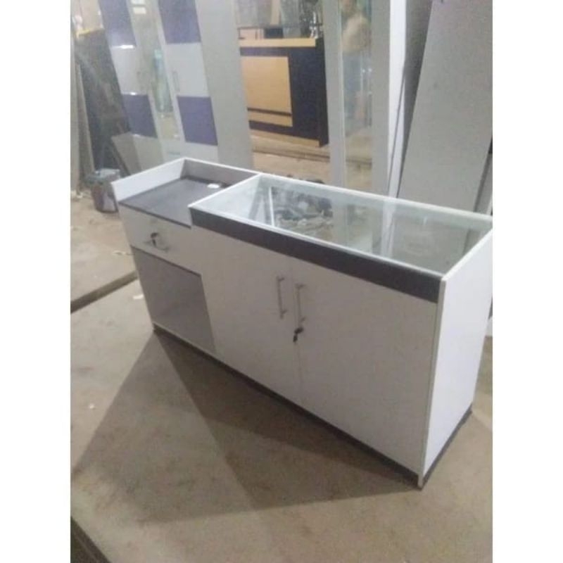 meja kasir meja laundry etalase kaca meja kaca