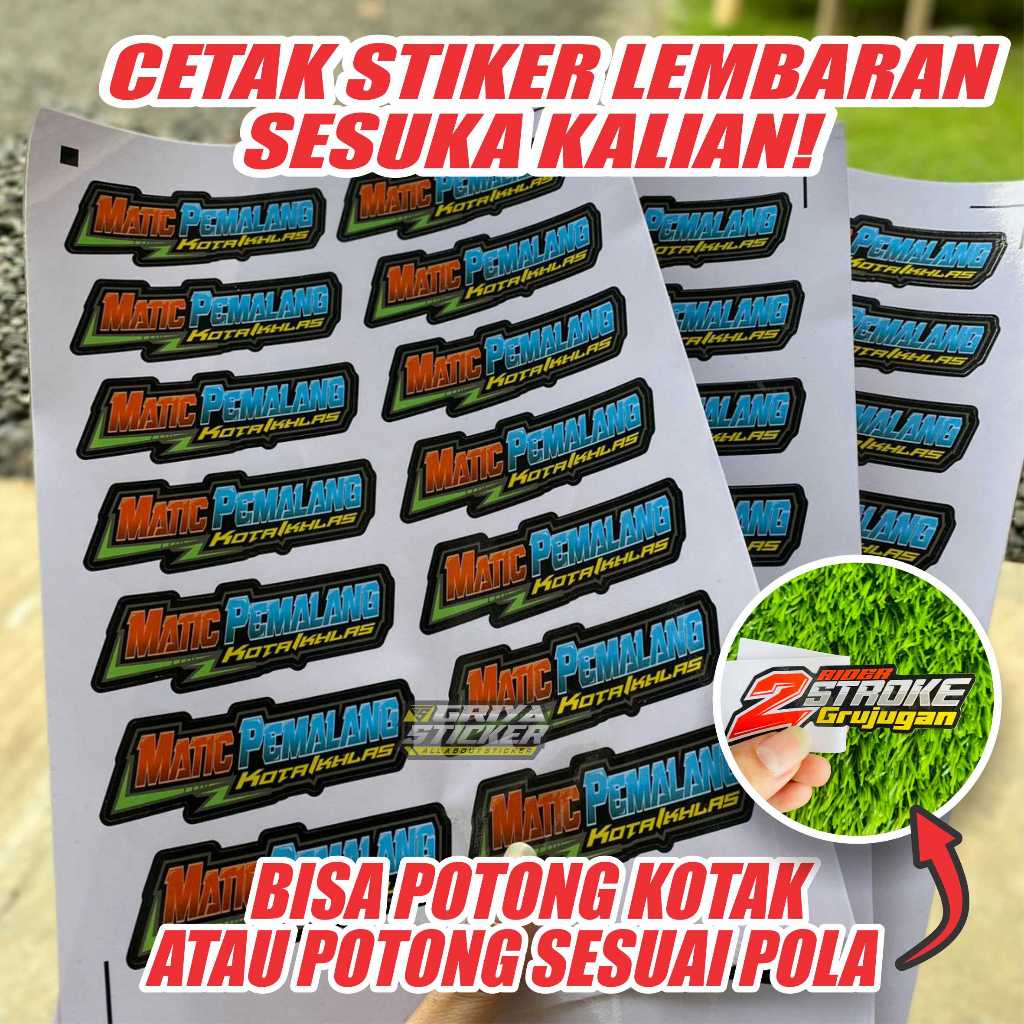 

STICKER PRINT CUTT - Cetak stiker desain sendiri lembaran A3 design suka suka