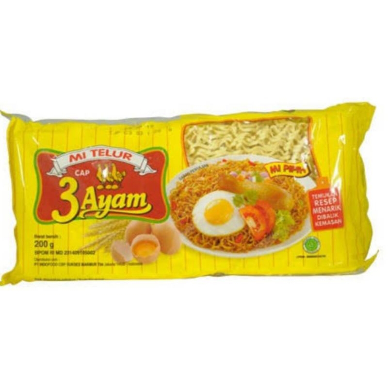 

Mi Telur Cap 3 ayam Pipih / Mi Telur