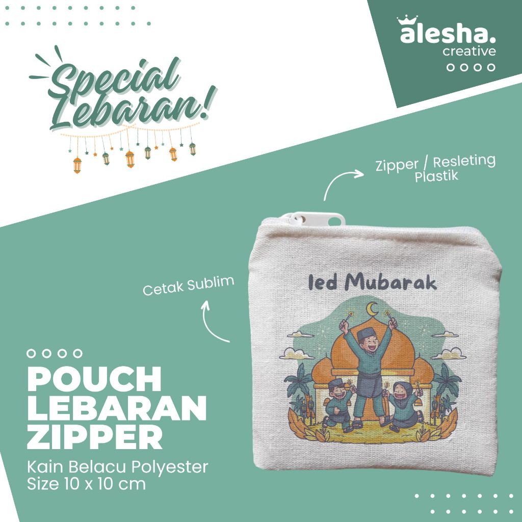 

Pouch Lebaran Zipper Belacu Natural Polos 10 x 10 cm - Pouch Angpau, Hadiah Lebaran, Kotak Bross, Poch Koin